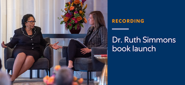Dr. Ruth Simmons book event